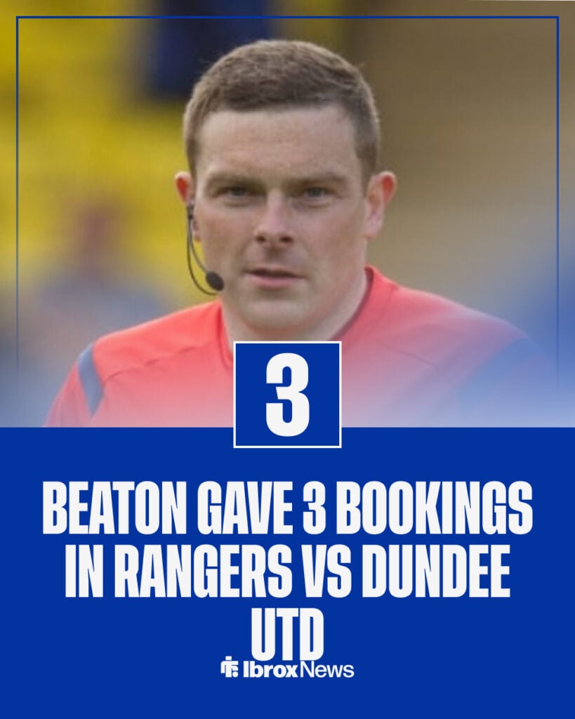 Beaton's discipline in Rangers vs Dundee United.