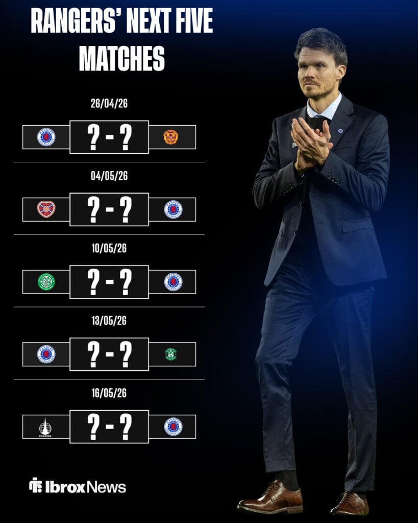 Rangers' next five matches.