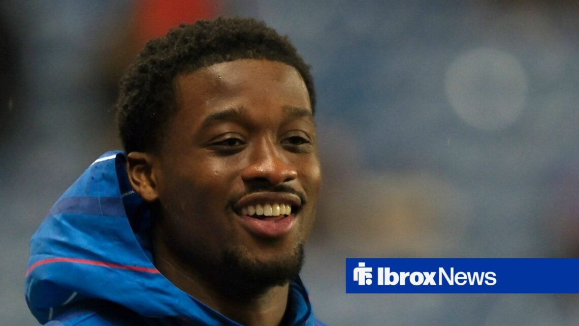 Emmanuel Fernandez all smiles in a Rangers tracksuit