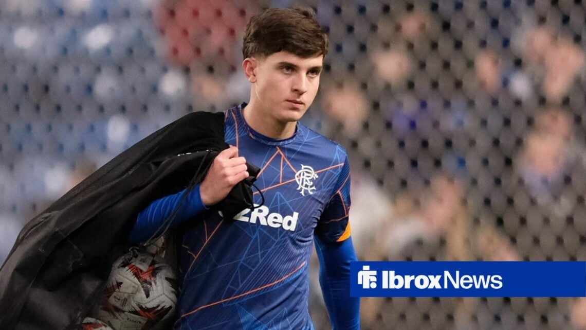 Zander Hutton warming up for Rangers
