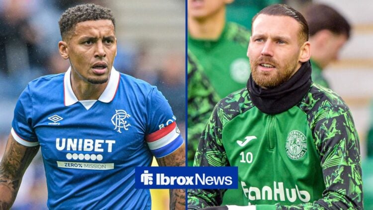 James Tavernier and Hibernian forward Martin Boyle.