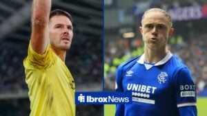 Rangers duo Jack Butland and Thelo Aasgaard.
