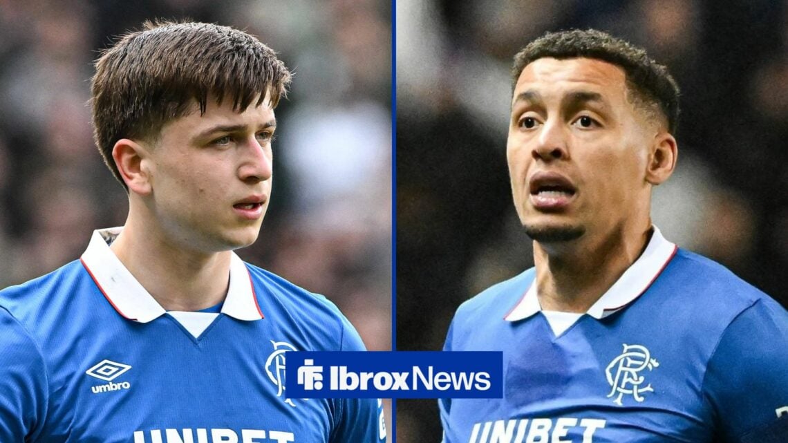 Mikey Moore and James Tavernier at Rangers