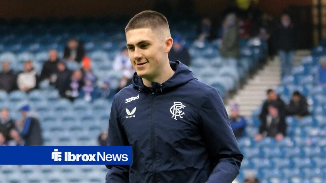 Bailey Rice in warm-up ahead of a Rangers match.