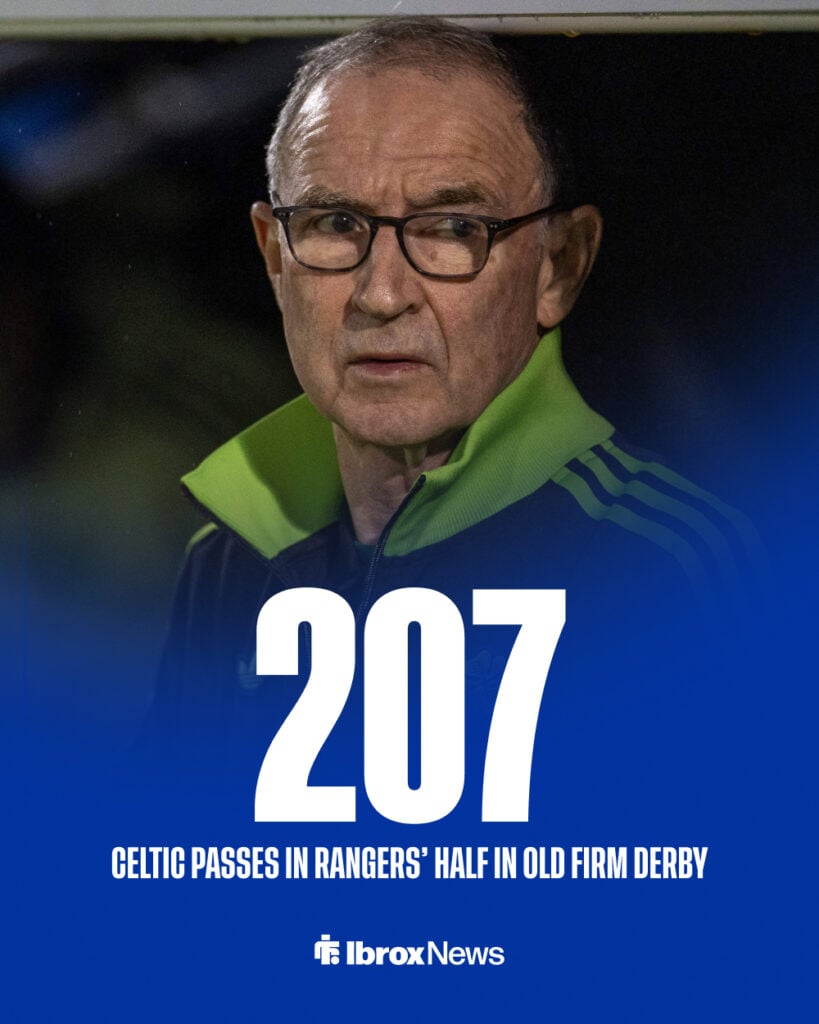 Celtic's number of accurate passes in Rangers' half in Old Firm derby