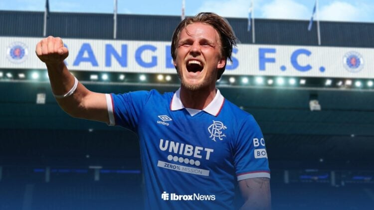 Casper Widell in a Rangers shirt.