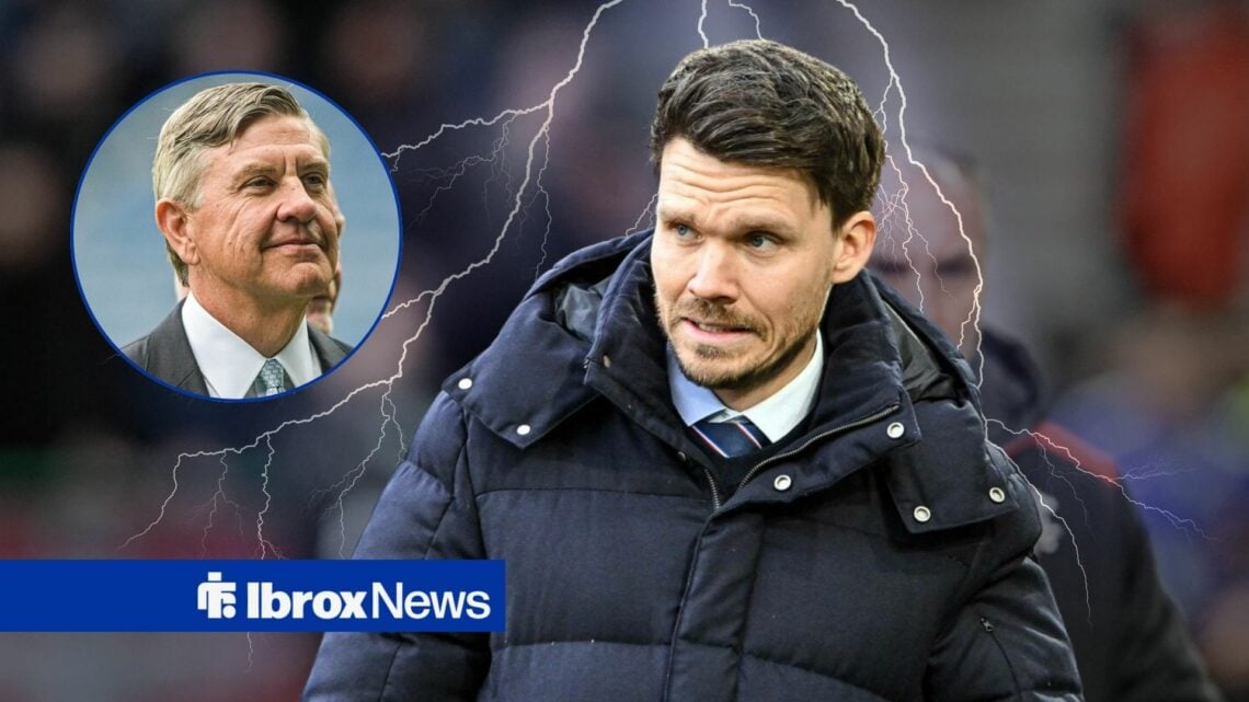 Rangers boss Danny Rohl looking miserable vs Hibernian, Andrew Cavenagh smiling in inset.