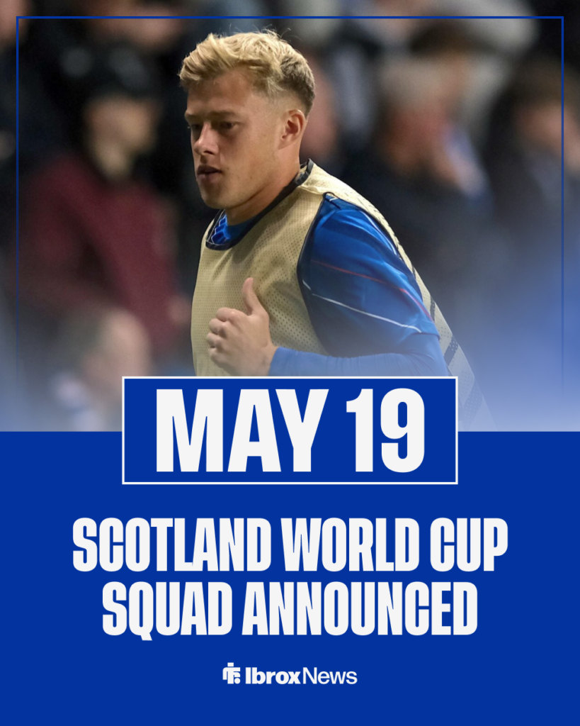 Rangers Connor Barron Scotland World Cup squad