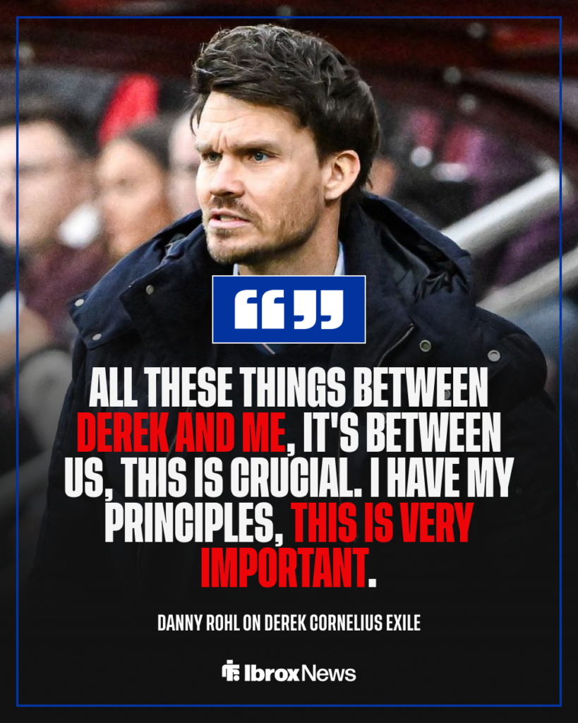 Rangers Danny Rohl on Derek Cornelius exile
