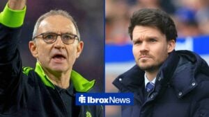 Split image of Celtic manager Martin O'Neill and Rangers boss Danny Rohl