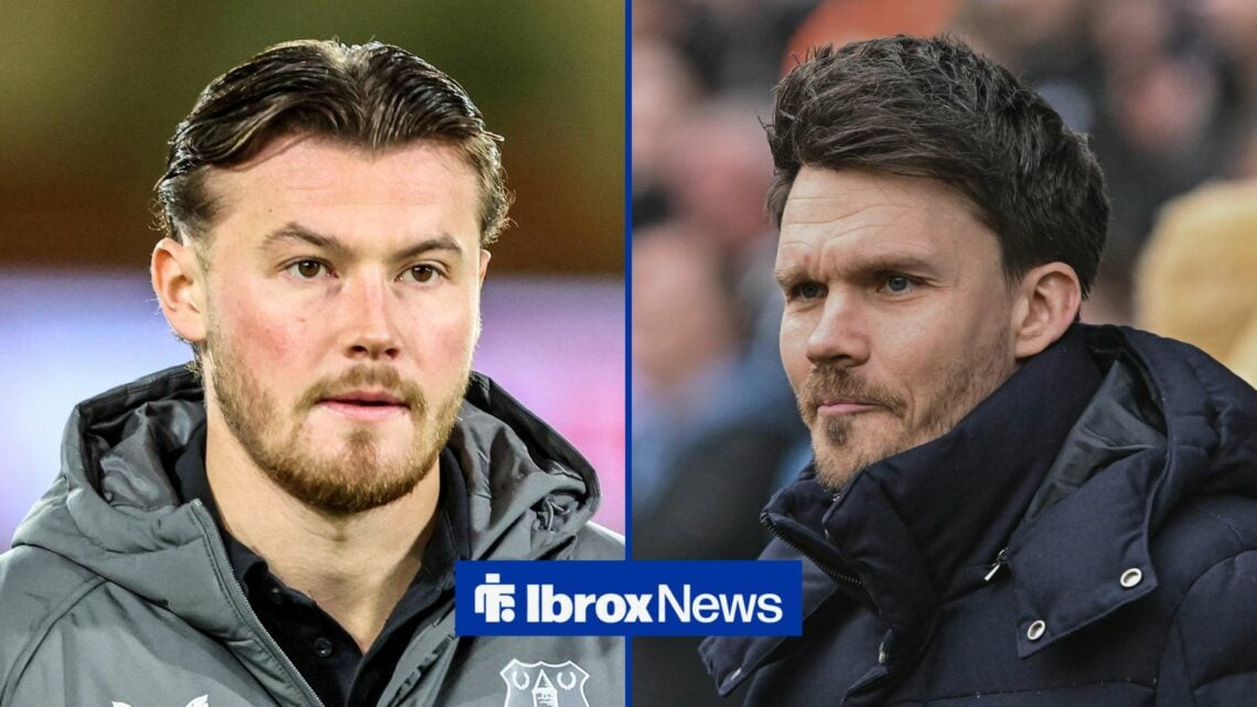 Split image of Everton defender Nathan Patterson and Rangers manager Danny Rohl