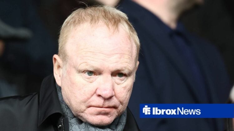 Alex McLeish watches on from the stands