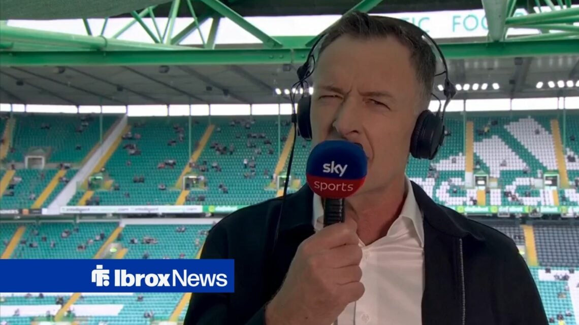 Chris Sutton working as a pundit at Celtic Park