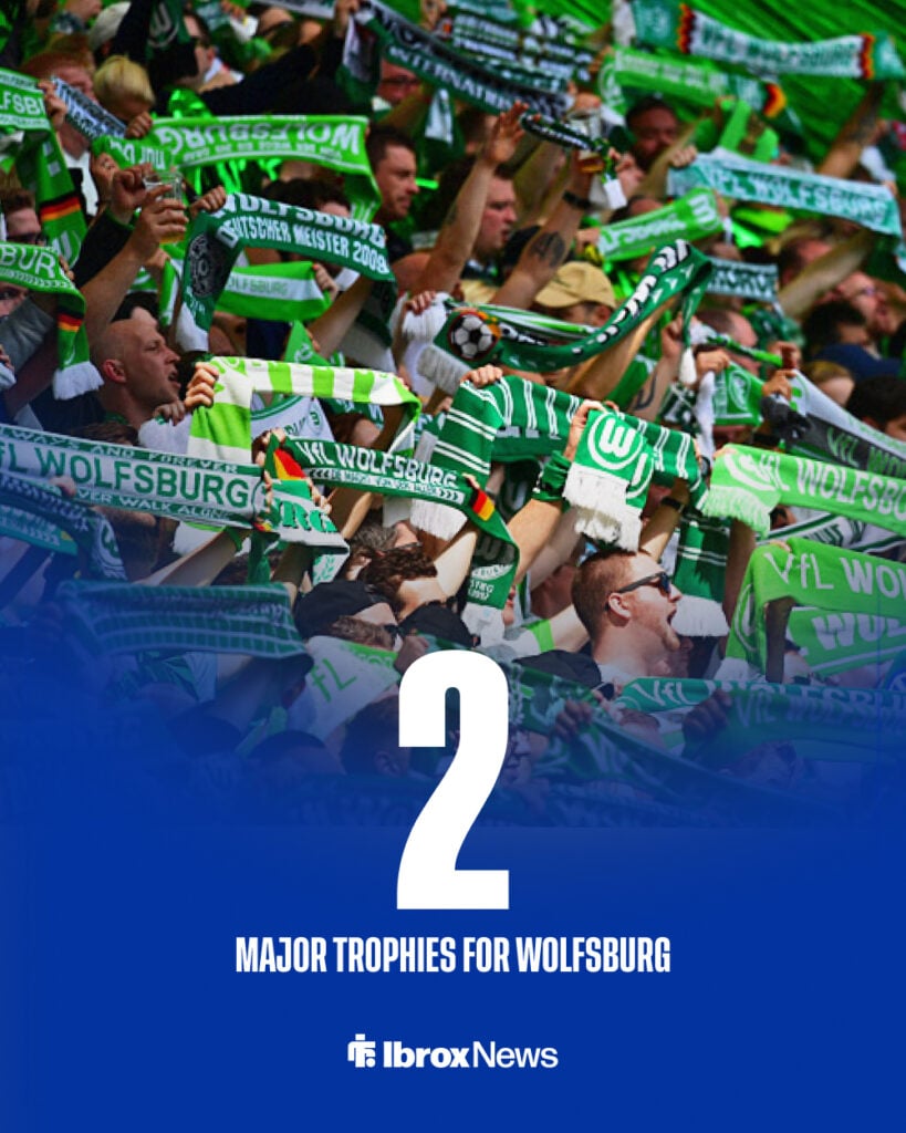 A graphic detailing Wolfsburg's major trophy stats.