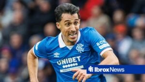 Bojan Miovski in action for Rangers