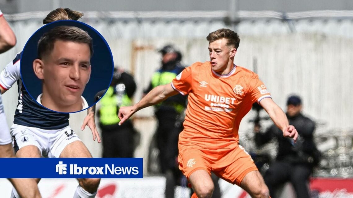 Rangers star Connor Barron in action, Milan Vitalis in circular inset.