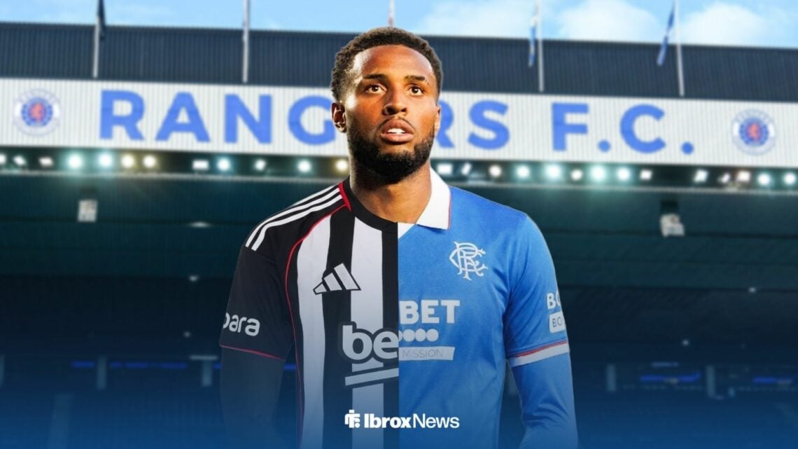 Youssef Chermiti in a half Rangers, half Besiktas shirt.