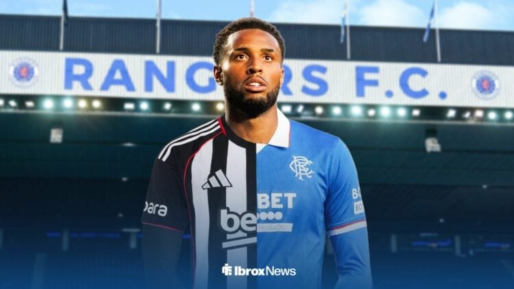 Youssef Chermiti in a half Rangers, half Besiktas shirt.